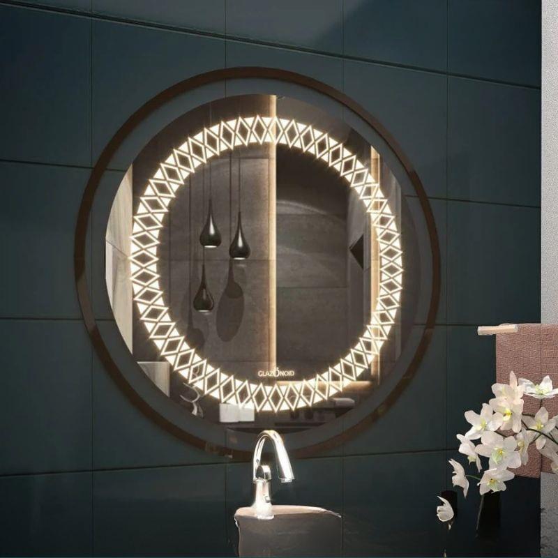 Akıllı Yuvarlak Dokunmatik LED Ayna, Aydınlatmalı Duvara Monte Banyo Aynası, Buğu Önleyici (İsteğe Bağlı/İhtiyaç Halinde) ve Dimmer Dokunmatik Anahtarlı Ayna, Su Geçirmez Yuvarlak Aydınlatmalı Makyaj Aynası