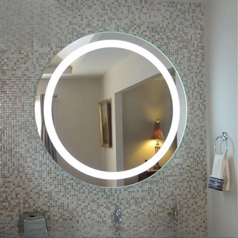 Akıllı Yuvarlak Dokunmatik LED Ayna, Aydınlatmalı Duvara Monte Banyo Aynası, Buğu Önleyici (İsteğe Bağlı/İhtiyaç Halinde) ve Dimmer Dokunmatik Anahtarlı Ayna, Su Geçirmez Yuvarlak Aydınlatmalı Makyaj Aynası