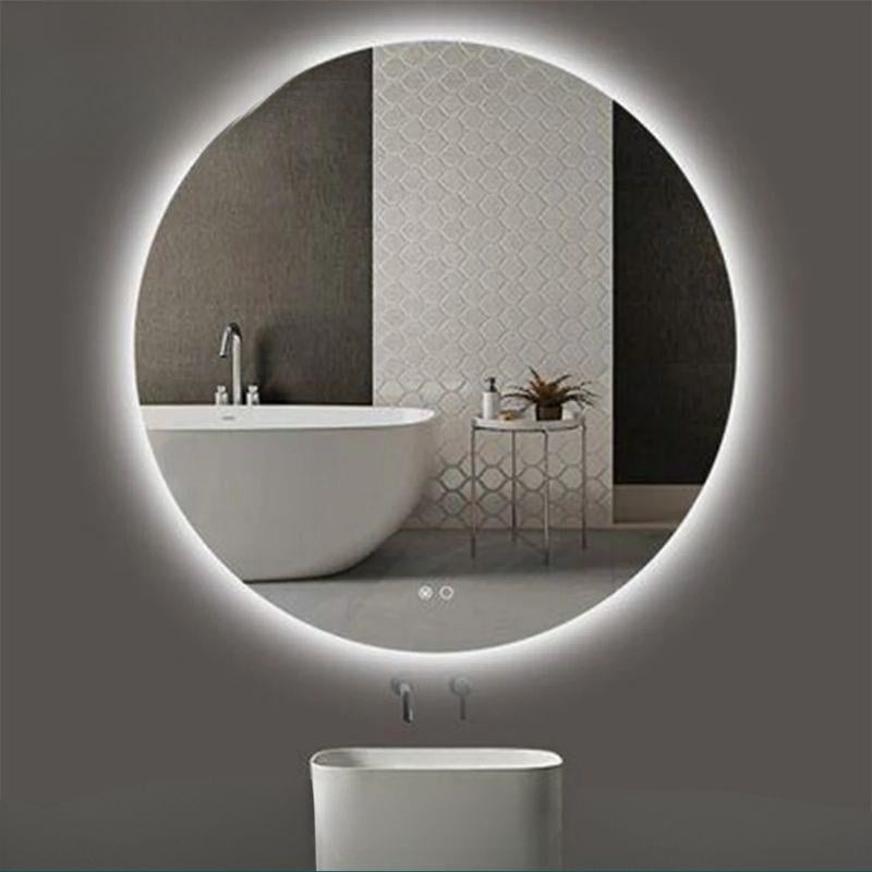 Akıllı Yuvarlak Dokunmatik LED Ayna, Aydınlatmalı Duvara Monte Banyo Aynası, Buğu Önleyici (İsteğe Bağlı/İhtiyaç Halinde) ve Dimmer Dokunmatik Anahtarlı Ayna, Su Geçirmez Yuvarlak Aydınlatmalı Makyaj Aynası