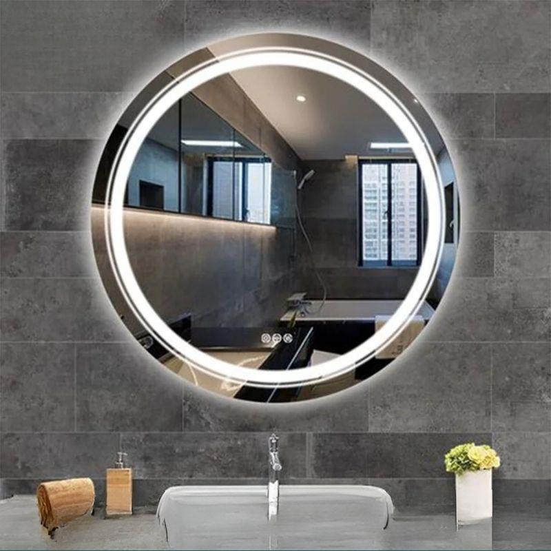 Akıllı Yuvarlak Dokunmatik LED Ayna, Aydınlatmalı Duvara Monte Banyo Aynası, Buğu Önleyici (İsteğe Bağlı/İhtiyaç Halinde) ve Dimmer Dokunmatik Anahtarlı Ayna, Su Geçirmez Yuvarlak Aydınlatmalı Makyaj Aynası