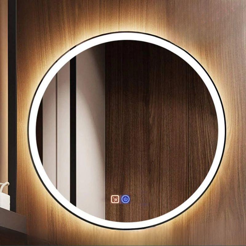 Akıllı Yuvarlak Dokunmatik LED Ayna, Aydınlatmalı Duvara Monte Banyo Aynası, Buğu Önleyici (İsteğe Bağlı/İhtiyaç Halinde) ve Dimmer Dokunmatik Anahtarlı Ayna, Su Geçirmez Yuvarlak Aydınlatmalı Makyaj Aynası