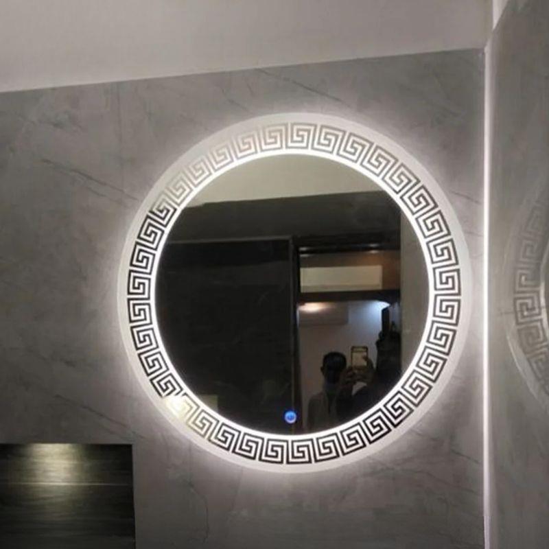 Akıllı Yuvarlak Dokunmatik LED Ayna, Aydınlatmalı Duvara Monte Banyo Aynası, Buğu Önleyici (İsteğe Bağlı/İhtiyaç Halinde) ve Dimmer Dokunmatik Anahtarlı Ayna, Su Geçirmez Yuvarlak Aydınlatmalı Makyaj Aynası