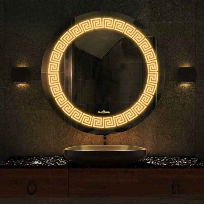 Akıllı Yuvarlak Dokunmatik LED Ayna, Aydınlatmalı Duvara Monte Banyo Aynası, Buğu Önleyici (İsteğe Bağlı/İhtiyaç Halinde) ve Dimmer Dokunmatik Anahtarlı Ayna, Su Geçirmez Yuvarlak Aydınlatmalı Makyaj Aynası