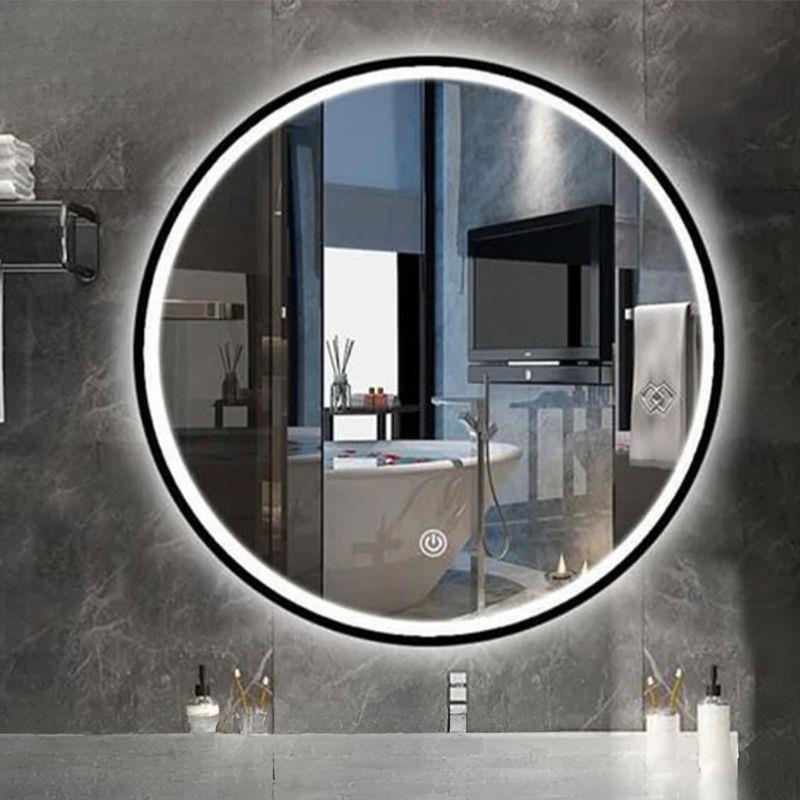 Akıllı Yuvarlak Dokunmatik LED Ayna, Aydınlatmalı Duvara Monte Banyo Aynası, Buğu Önleyici (İsteğe Bağlı/İhtiyaç Halinde) ve Dimmer Dokunmatik Anahtarlı Ayna, Su Geçirmez Yuvarlak Aydınlatmalı Makyaj Aynası