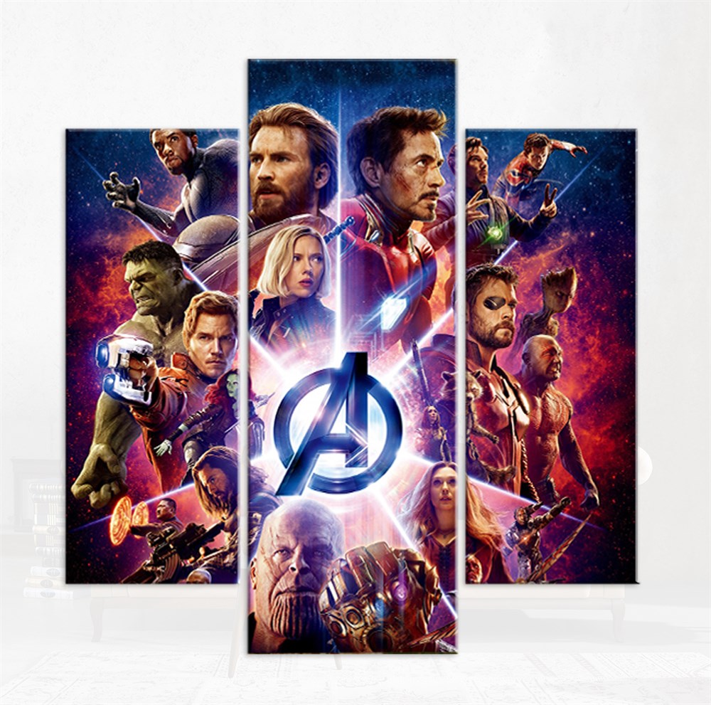 Avengers 3 Parça Kanvas Tablosu