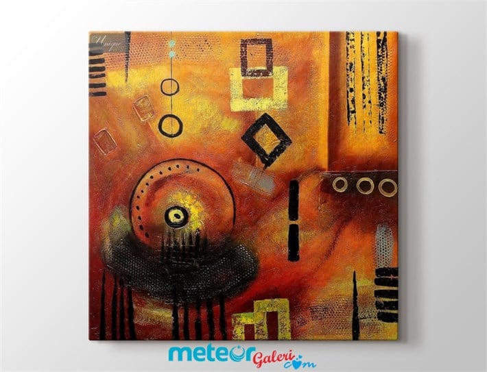 Soyut Kolaj Resimli Kanvas Tablo