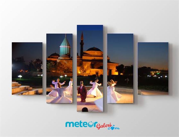 Mevlana Türbesi Semazenler Kanvas Tablo