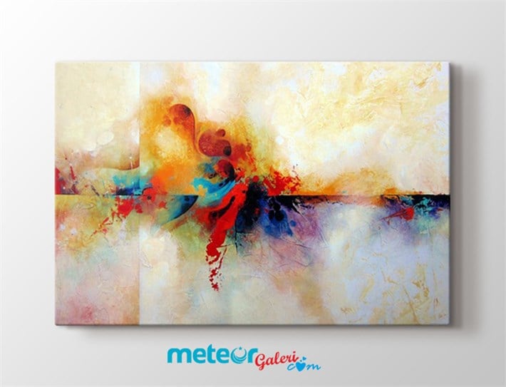 Rengarenk Line Soyut Tek Parçalı Kanvas Tablo