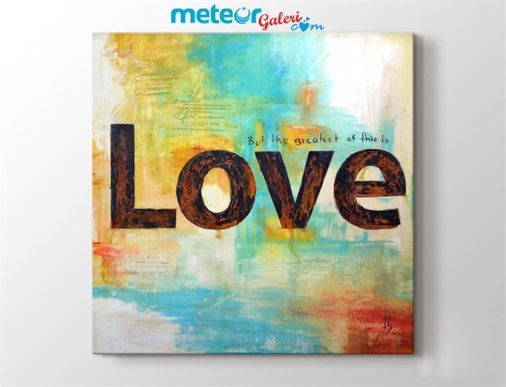 Love Yazılı Kanvas Tablo