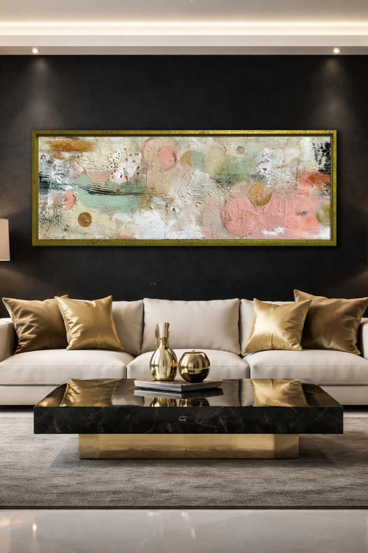 Çerçeveli Panorama Soyut Dokulu Kanvas Tablo | 6 Çerçeve Rengi | Ebatlı Varyant | Modern Dekorasyon