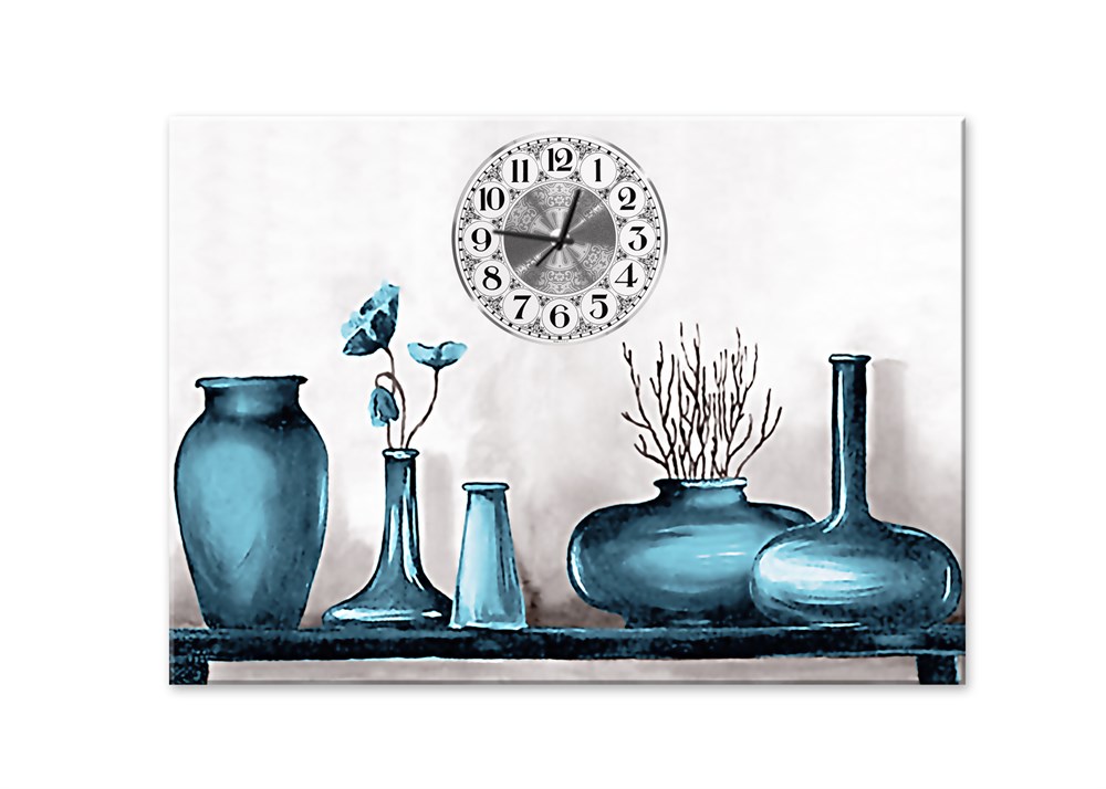 Çiçekli Vazolar Kanvas Tablo