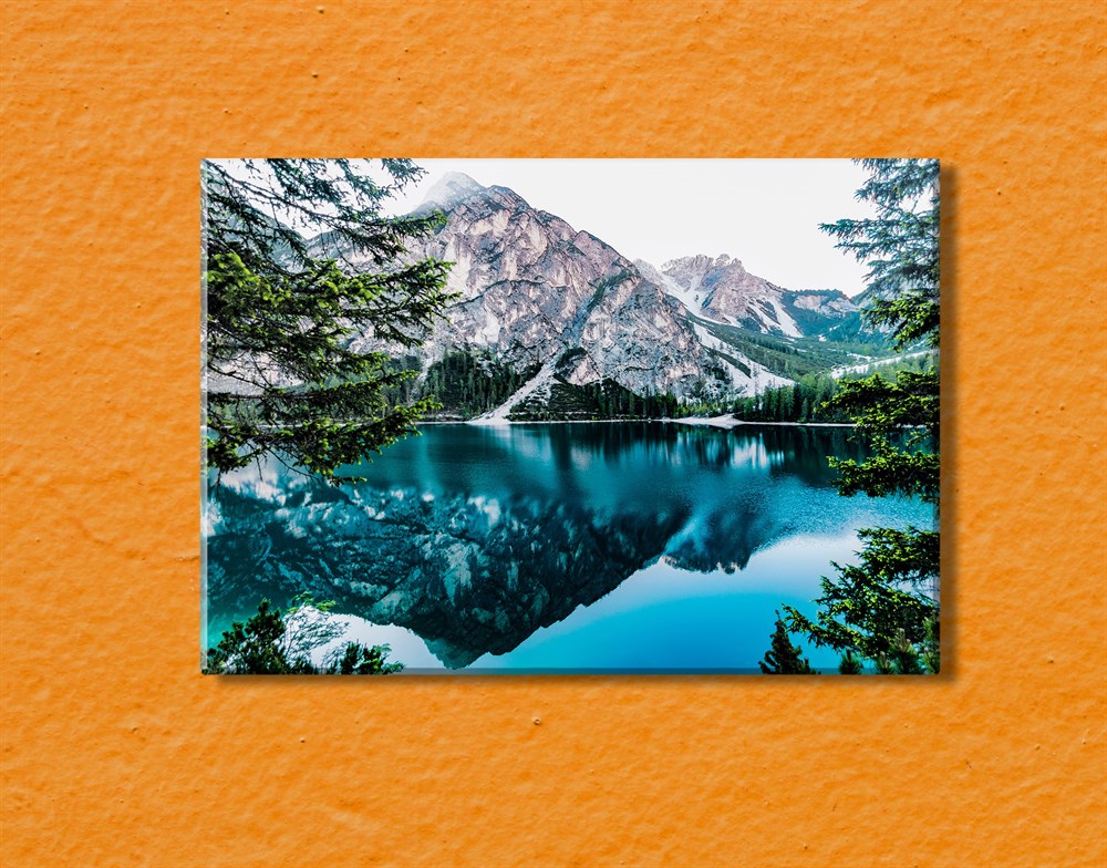 Dağ Ve Göl Manzaralı Kanvas Tablo