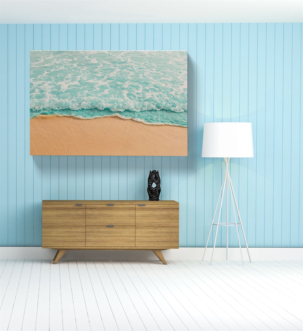 Deniz Dalgası Ve Kumsal Kanvas Tablo 