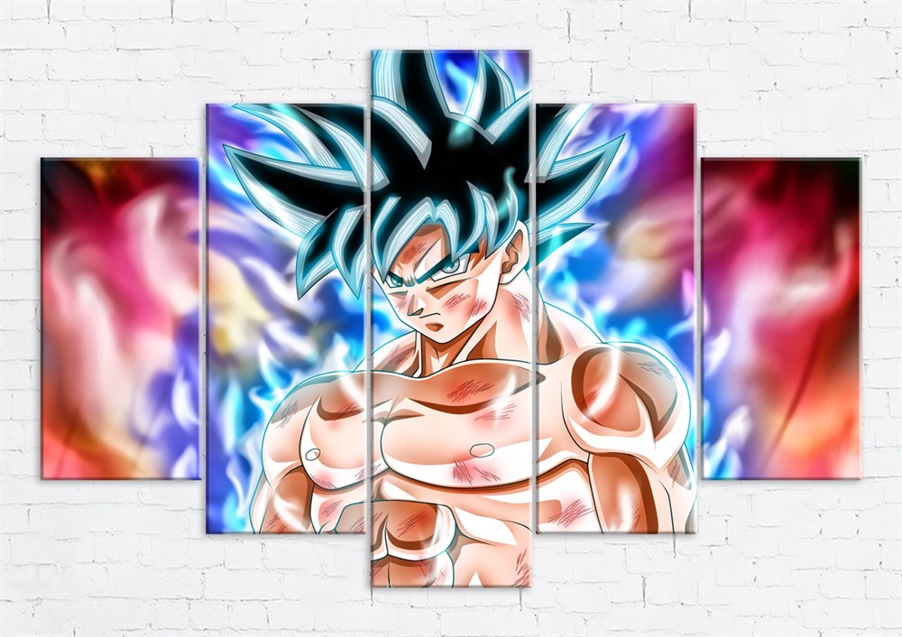 Dragon Ball Karakteri 5 Parçalı Kanvas Tablo 