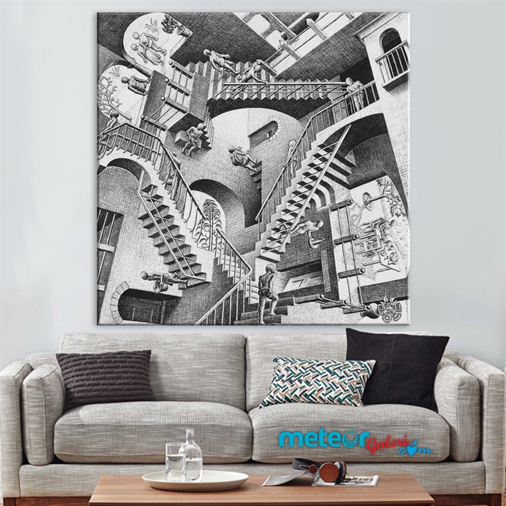 Escher Relativity Kanvas Tablosu 