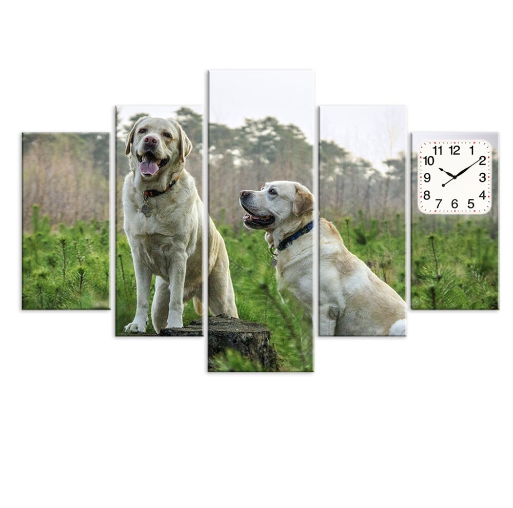 Golden Köpekler Dekoratif Kanvas Tablo