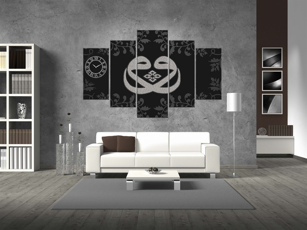 İç İçe Vav Dekoratif Dini Kanvas Tablo