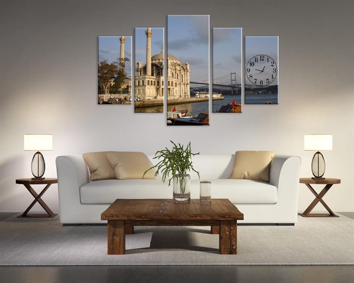 İstanbul Boğazı ve Ortaköy Manzaralı Kanvas Tablo