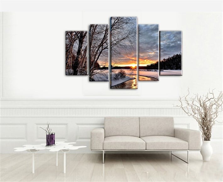 Kış Manzaralı Kanvas Tablo 