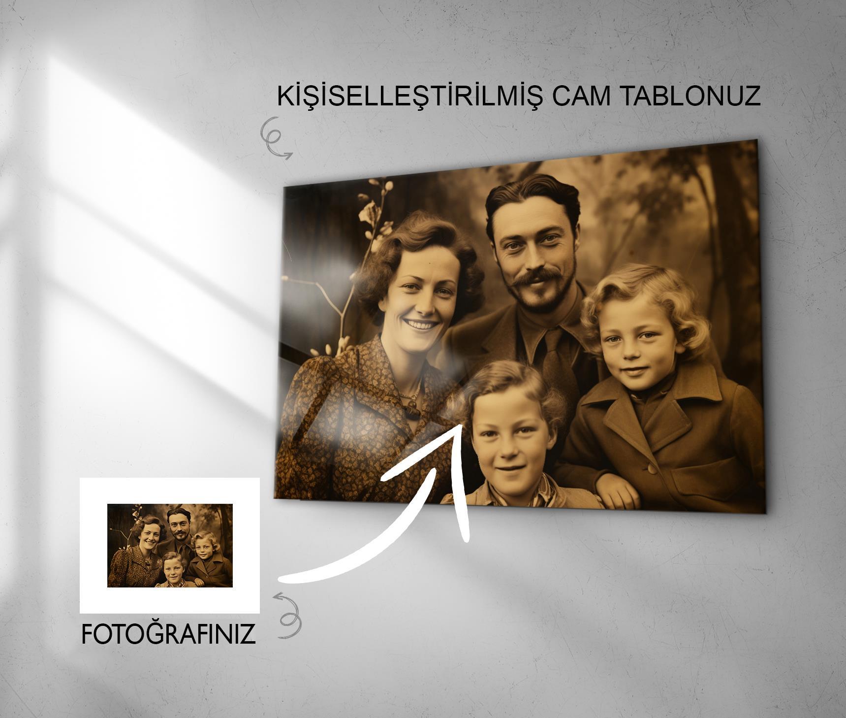 Kişiselleştirilebilir Fotoğraflı Temperli Cam Tablo | Özel Tasarım Cam Duvar Dekoru