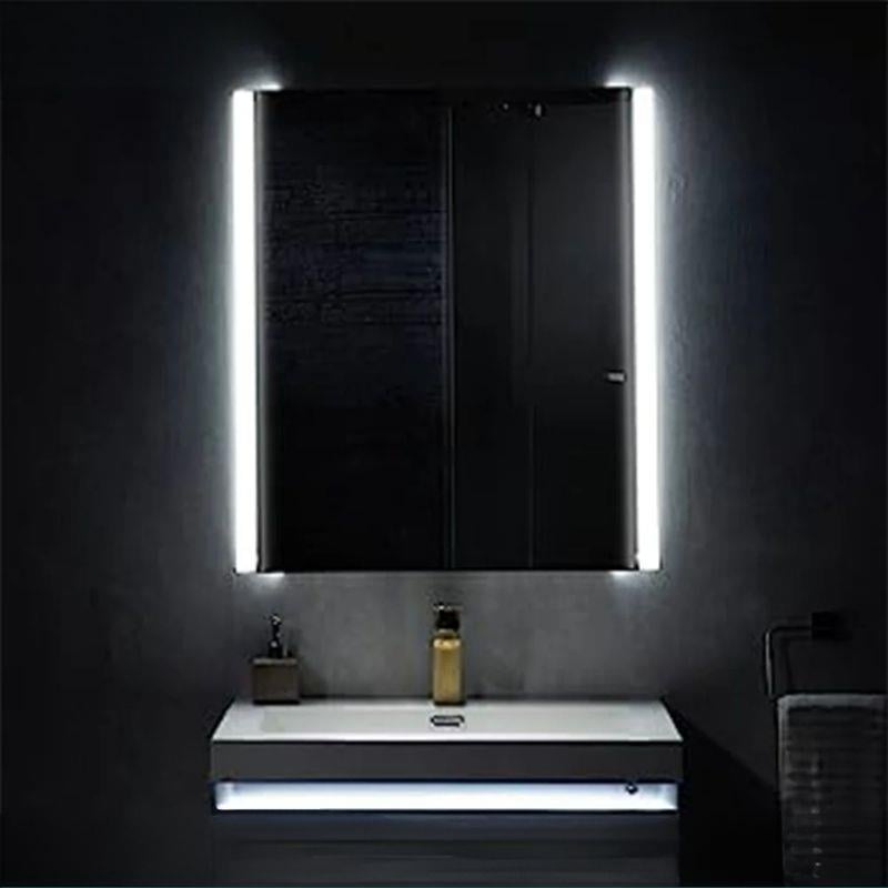 LED Dikdörtgen Banyo Aynası, Ön ve Arka Aydınlatmalı Makyaj Aynası, Ev Dekorasyonu, Kısılabilir Dokunmatik Düğme ve Buğu Önleyici (İsteğe Bağlı/İsteğe Bağlı) Fonksiyonlu Makyaj Aynası, Duvara Monte Akıllı Tıraş Aynası, Çoklu Işık Seçeneği