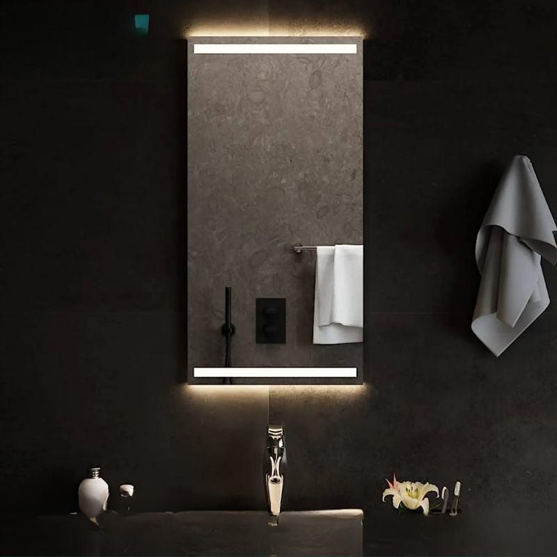 LED Dikdörtgen Banyo Aynası, Ön ve Arka Aydınlatmalı Makyaj Aynası, Ev Dekorasyonu, Kısılabilir Dokunmatik Düğme ve Buğu Önleyici (İsteğe Bağlı/İsteğe Bağlı) Fonksiyonlu Makyaj Aynası, Duvara Monte Akıllı Tıraş Aynası, Çoklu Işık Seçeneği