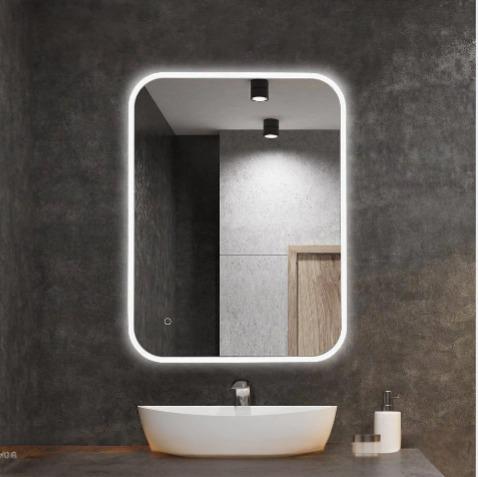 LED Dikdörtgen Banyo Aynası, Ön ve Arka Aydınlatmalı Makyaj Aynası, Kısılabilir Dokunmatik Düğme ve Buğu Önleyici (İsteğe Bağlı/Talep Üzerine) Fonksiyonlu, Duvara Monte Edilebilir Akıllı Tıraş Aynası, Çoklu Işık Seçeneği