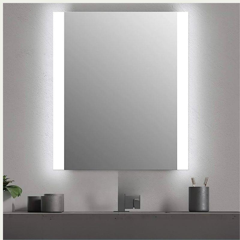 LED Dikdörtgen Banyo Aynası, Ön ve Arka Aydınlatmalı Makyaj Aynası, Ev Dekorasyonu, Kısılabilir Dokunmatik Düğme ve Buğu Önleyici (İsteğe Bağlı/İsteğe Bağlı) Fonksiyonlu Makyaj Aynası, Duvara Monte Akıllı Tıraş Aynası, Çoklu Işık Seçeneği