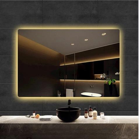 LED Dikdörtgen Banyo Aynası, Ön ve Arka Aydınlatmalı Makyaj Aynası, Ev Dekorasyonu, Kısılabilir Dokunmatik Düğme ve Buğu Önleyici (İsteğe Bağlı/İsteğe Bağlı) Fonksiyonlu Makyaj Aynası, Duvara Monte Akıllı Tıraş Aynası, Çoklu Işık Seçeneği