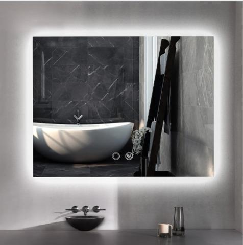LED Dikdörtgen Banyo Aynası, Ön ve Arka Aydınlatmalı Makyaj Aynası, Ev Dekorasyonu, Kısılabilir Dokunmatik Düğme ve Buğu Önleyici (İsteğe Bağlı/İsteğe Bağlı) Fonksiyonlu Makyaj Aynası, Duvara Monte Akıllı Tıraş Aynası, Çoklu Işık Seçeneği