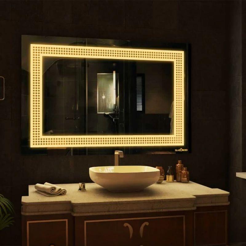LED Dikdörtgen Banyo Aynası, Ön ve Arka Aydınlatmalı Makyaj Aynası, Ev Dekorasyonu, Kısılabilir Dokunmatik Düğme ve Buğu Önleyici (İsteğe Bağlı/İsteğe Bağlı) Fonksiyonlu Makyaj Aynası, Duvara Monte Akıllı Tıraş Aynası, Çoklu Işık Seçeneği