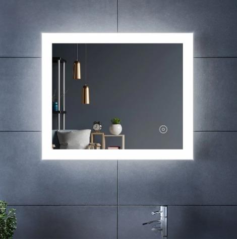 LED Dikdörtgen Banyo Aynası, Ön ve Arka Aydınlatmalı Makyaj Aynası, Ev Dekorasyonu, Kısılabilir Dokunmatik Düğme ve Buğu Önleyici (İsteğe Bağlı/İsteğe Bağlı) Fonksiyonlu Makyaj Aynası, Duvara Monte Akıllı Tıraş Aynası, Çoklu Işık Seçeneği