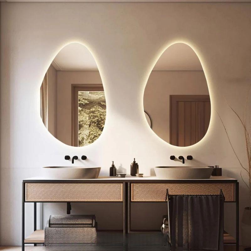 LED Işıklı Düzensiz Ayna, Buğu Önleyici Ayna, Arkadan Aydınlatmalı Ayna, LED Banyo Aynası, Aydınlatmalı Makyaj Aynası, Boy Aynası, Yatak Odası Aynası
