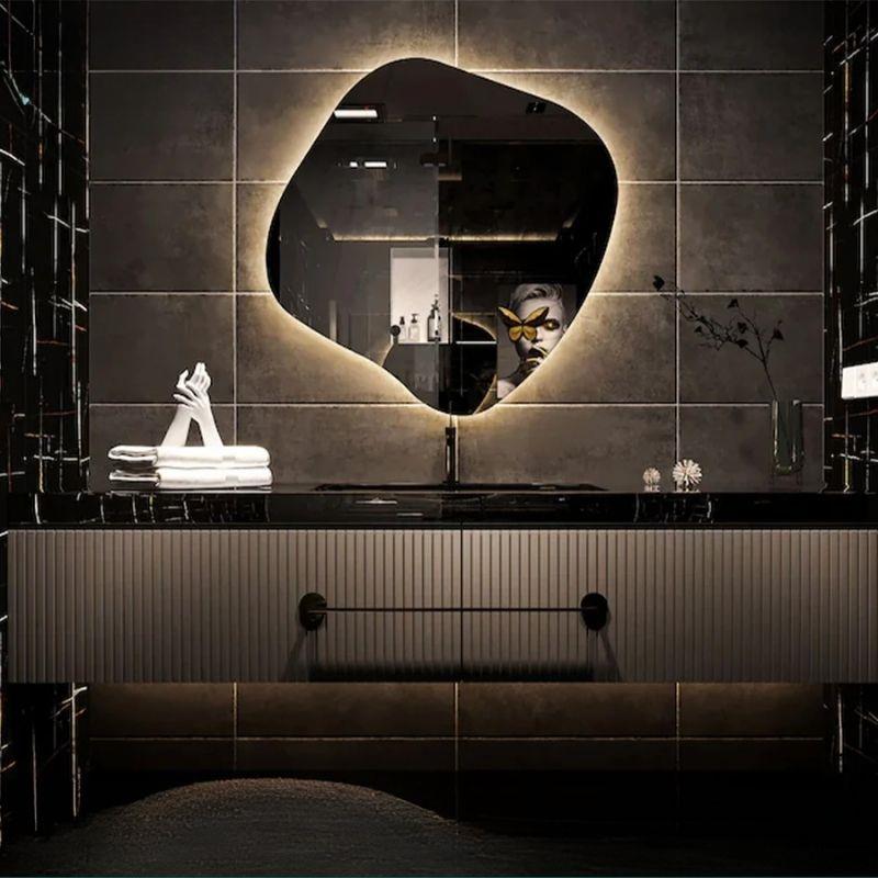 LED Işıklı Düzensiz Ayna, Buğu Önleyici Ayna, Arkadan Aydınlatmalı Ayna, LED Banyo Aynası, Aydınlatmalı Makyaj Aynası, Boy Aynası, Yatak Odası Aynası