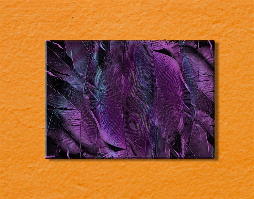 Mor Tüylü Kanvas Tablo