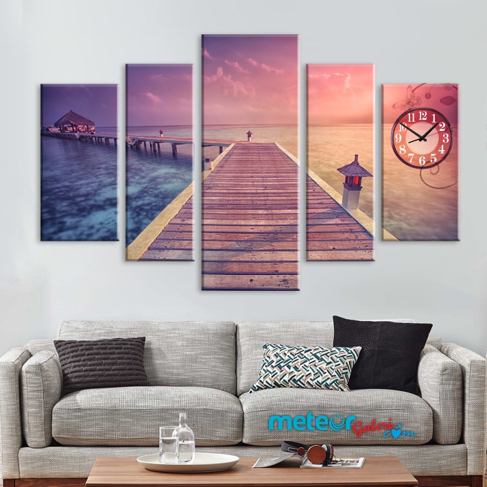 Muhteşem Deniz 5 Parça Kanvas Tablo