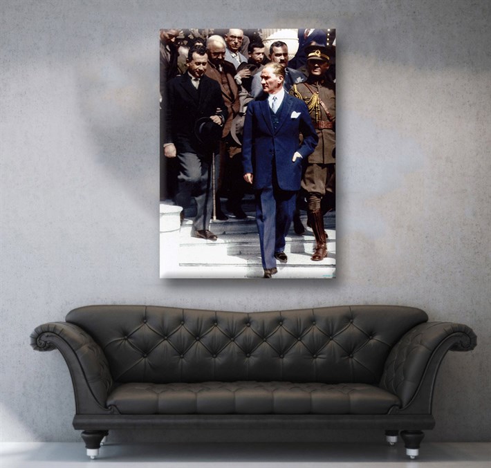 Mustafa Kemal Atatürk Renkli Kanvas Tablo