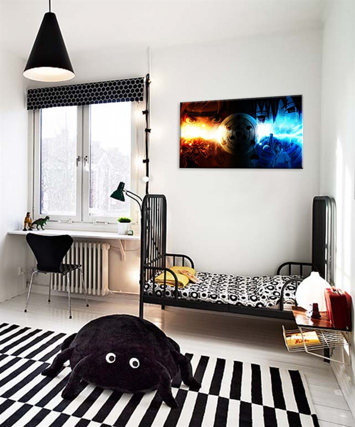 Naruto ve Sasuke Anime Tek Parça Kanvas Tablo