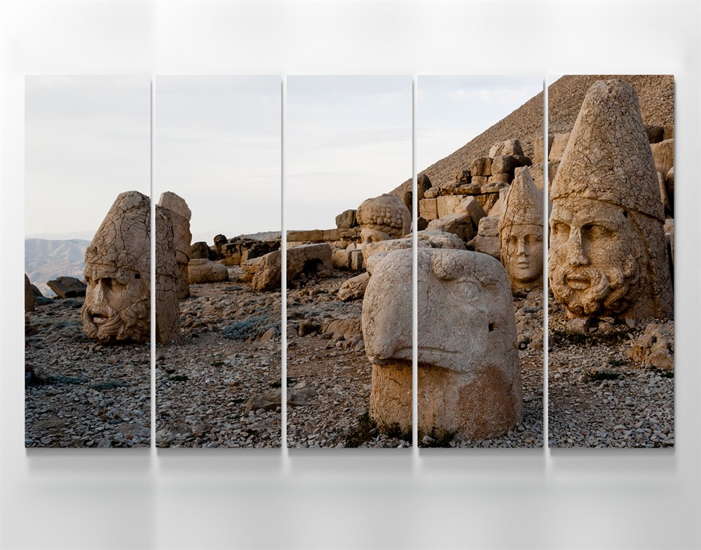 Nemrut Dağı Heykelleri 5 Parçalı Kanvas Tablo