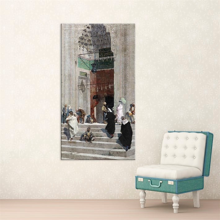 Osman Hamdi Bey Yeşil Cami Kanvas Tablosu