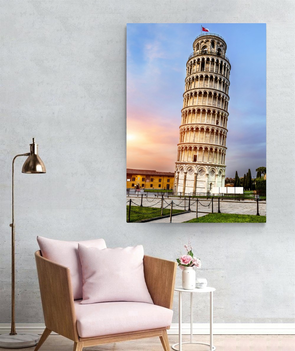 Pisa Kulesi Kanvas Tablosu