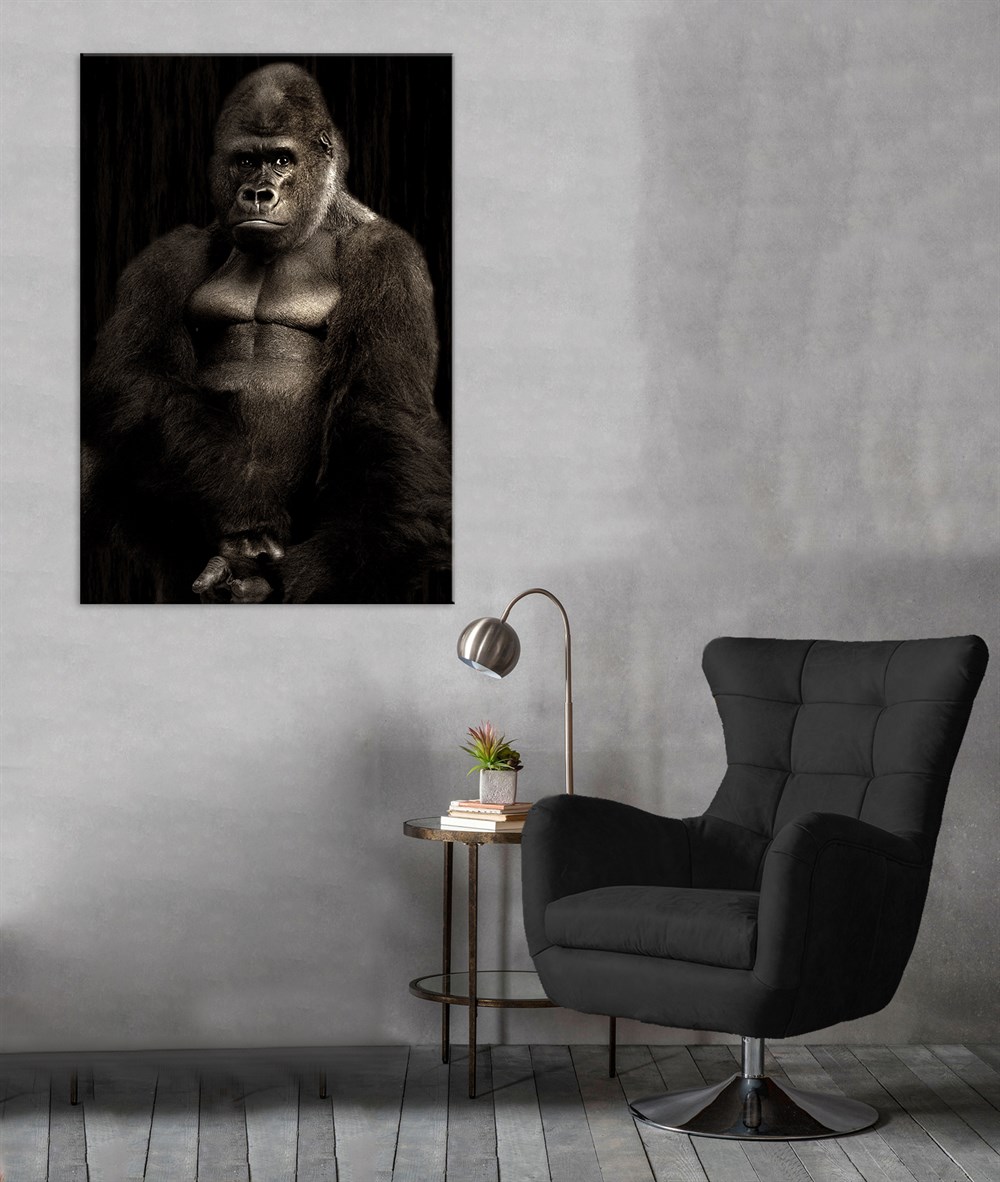 Siyah Goril Dekoratif Kanvas Tablo