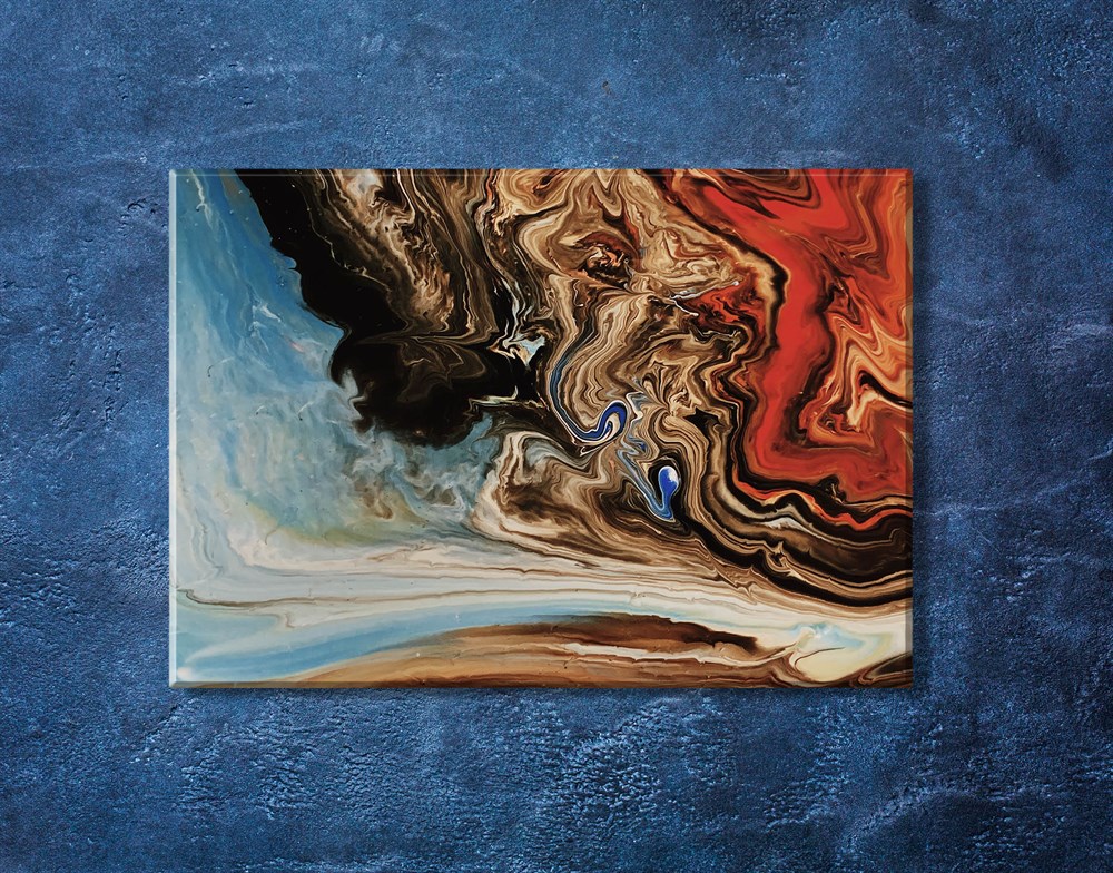 Soyut Dalgalı Desenli Kanvas Tablo