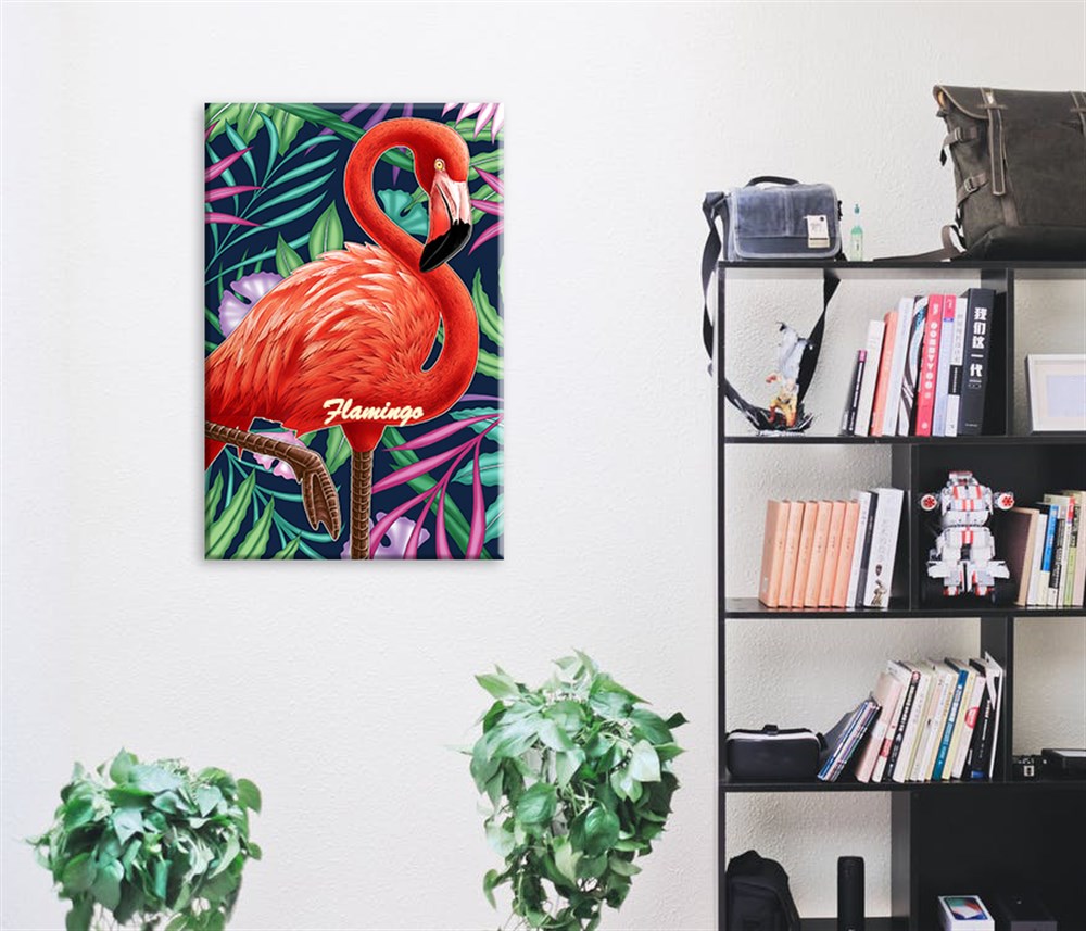 Turuncu Flamingo Kanvas Tablosu