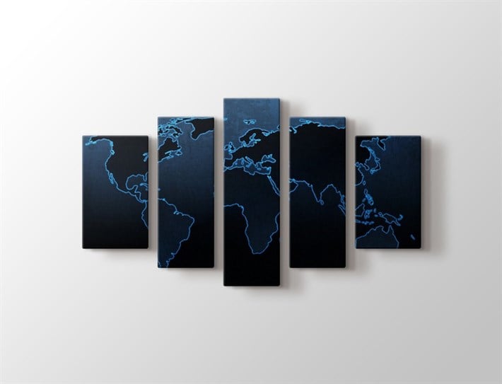 World Map Artstic Dünya Haritası Kanvas Tablo