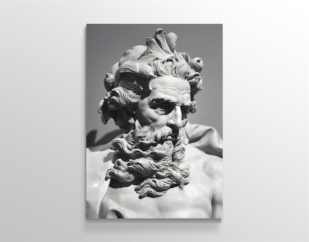 Zeus Heykeli Modern Dekorasyon Kanvas Tablo