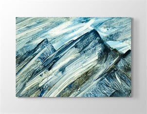 Dağ Yağlı Boya Efektli Manzara Resimli Kanvas Tablo