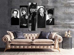 Atsız, Enver Paşa, Atatürk, Başbuğ, Devlet Bahçeli Kanvas Tablo