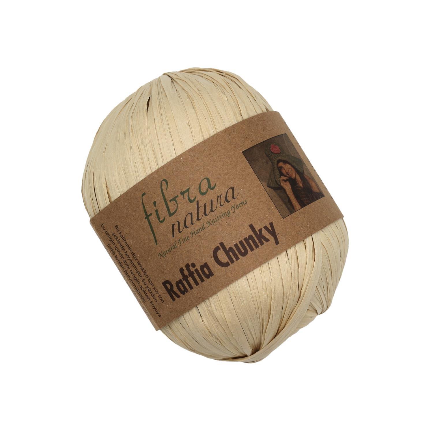 3 Adet Fibra Natura Raffia Chunky El Örgü İpliği 100gr 120mt - 114-16 Kese Kağıdı