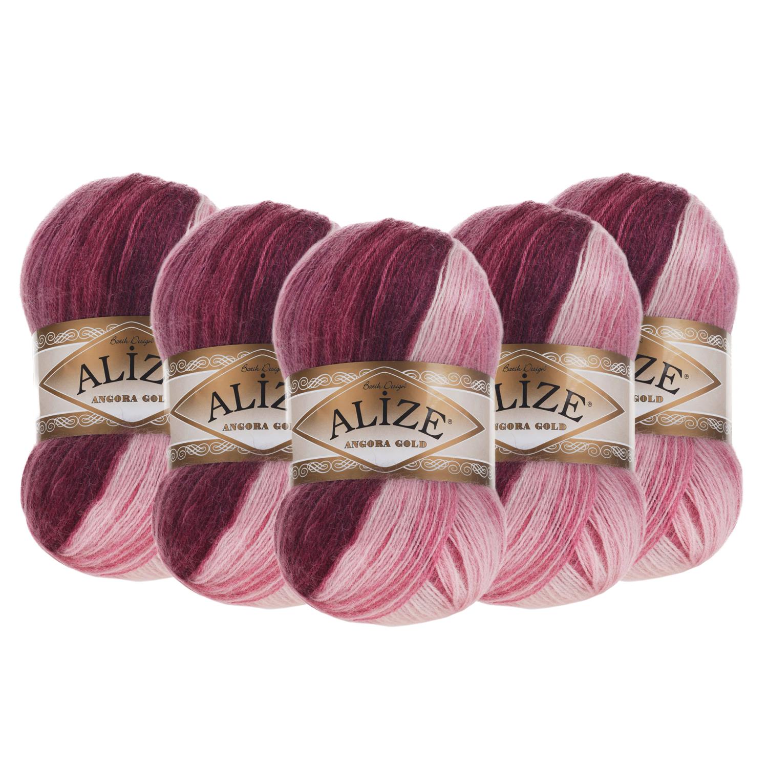 Alize Angora Gold Batik El Örgü İpliği - 1895 Batik   5 Adet